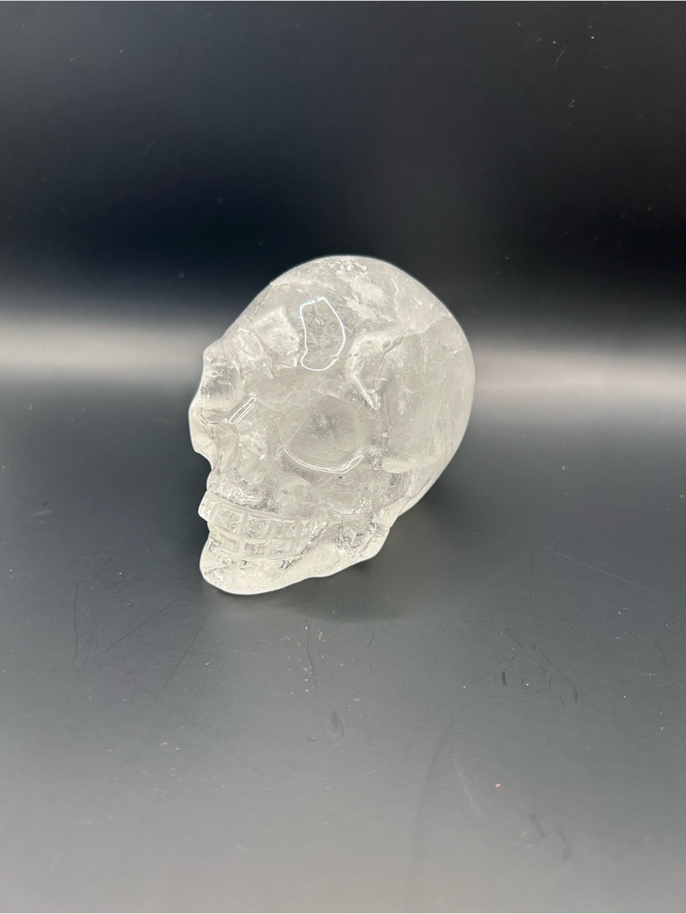 Clear Quartz Crystal Skull Decorative Sculpture
